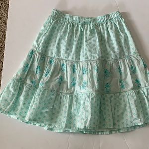Gap kids skirt light greenish aqua with flowers